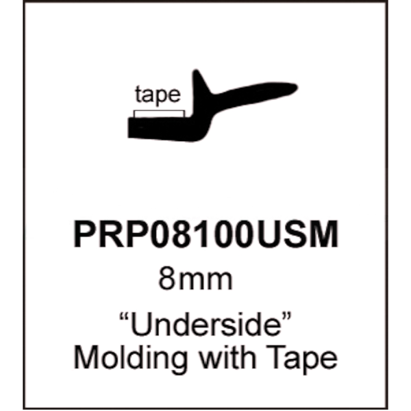 Universal Underside Glass Molding - 8mm - Part #41-005-RL.