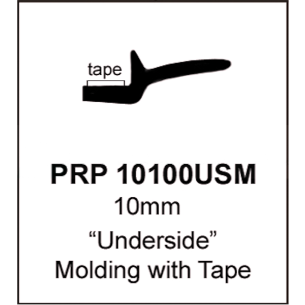 Universal Underside Glass Molding - 10mm - Part #41-006-RL.