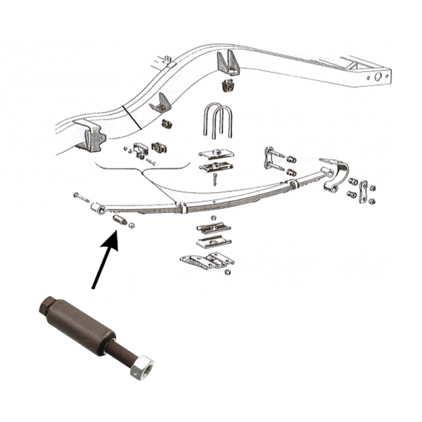 1954-56 Ford Restoration Parts Rear Leaf Spring Bushing At Front - Part #RP 35612.