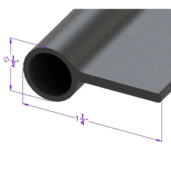 General Use Sponge Rubber Extrusion Seal - 1/2" Bulb x 1-1/4" Wide - Many Applications Including Doors, Trunk, Cowl, Etc.