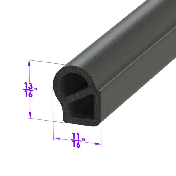 General Use Sponge Rubber Extrusion Seal - 11/16" x 13/16".