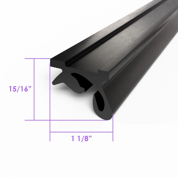 Universal Seal For Roof Rail - measures 1-1/8" x 15/16".  Top quality, USA MADE.  Rubber the Right Way part #11-011X.