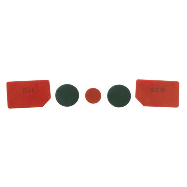 1963 Ford Restoration Parts Instrument Cluster Warning Light Lens Kit - 5 Piece - Part #C3AZ-10A936-KIT.