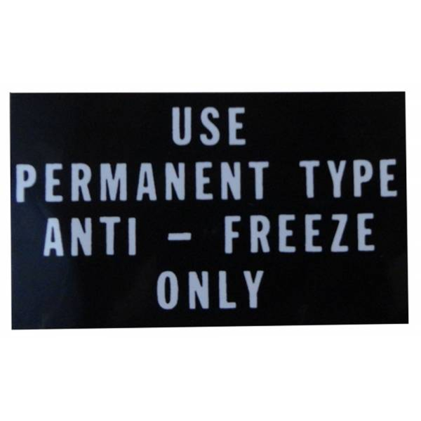 1956-57 Lincoln Restoration Parts Anti-Freeze Decal - Part #DL0020