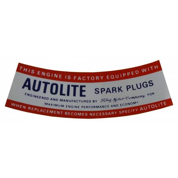 1965-67 Lincoln Restoration Parts Autolite Spark Plug Air Cleaner Decal - Part #DL0039