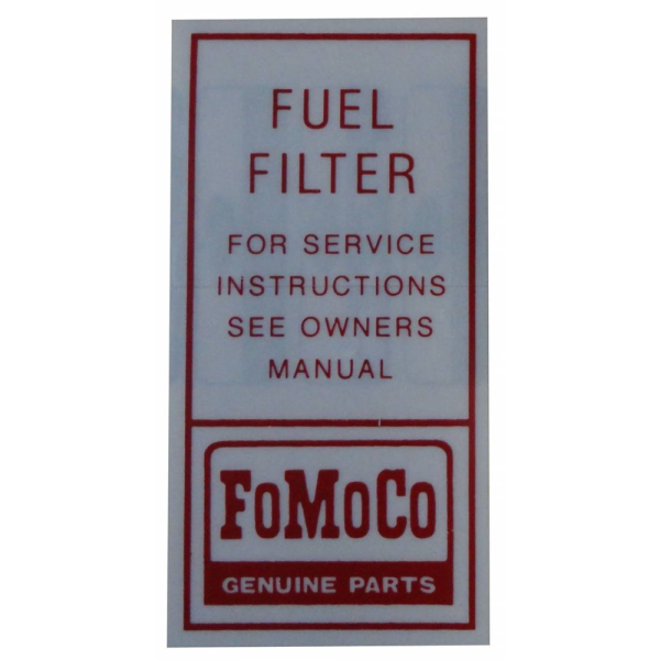 1960-65 Lincoln Restoration Parts Fuel Filter Decal - Part #DL0040