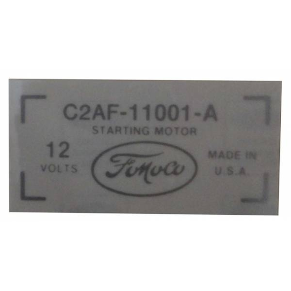 1962-64 Lincoln Continental Restoration Parts Starter Decal - DL0077.