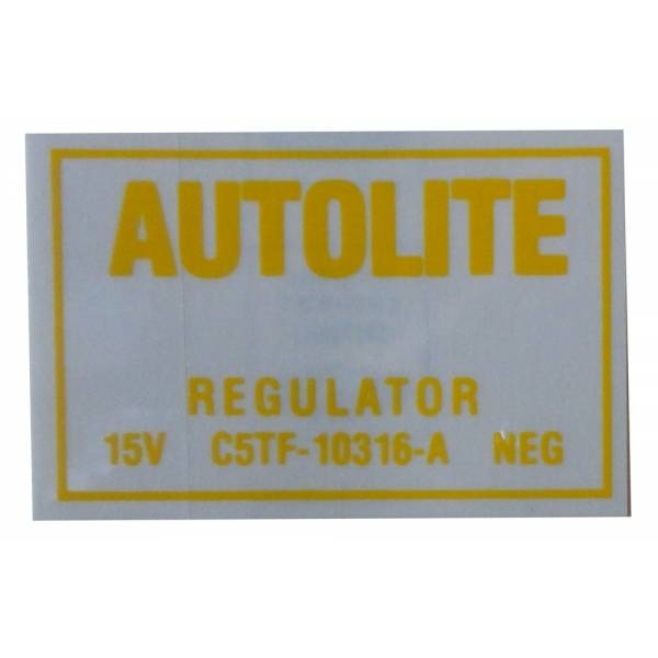 1967-72 Lincoln Restoration Parts Voltage Regulator Decal - DL0110