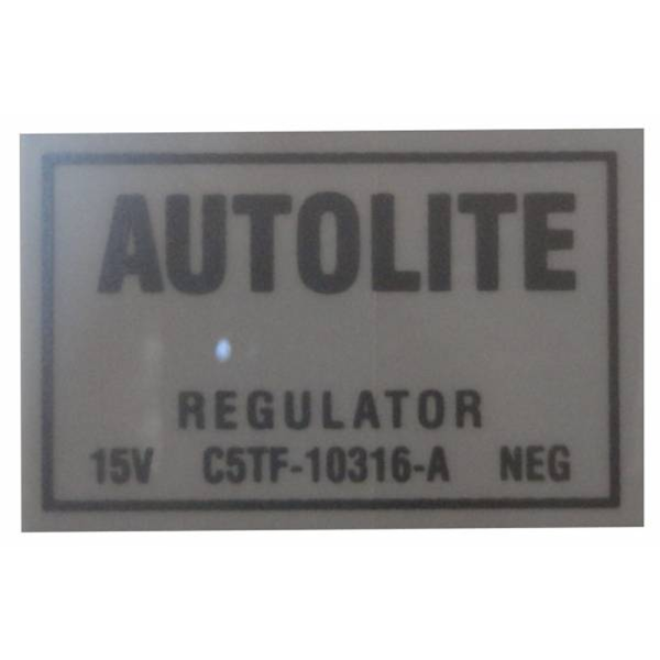 1965-66 Lincoln Continental Restoration Parts Voltage Regulator Warning Decal - Part #DL0114
