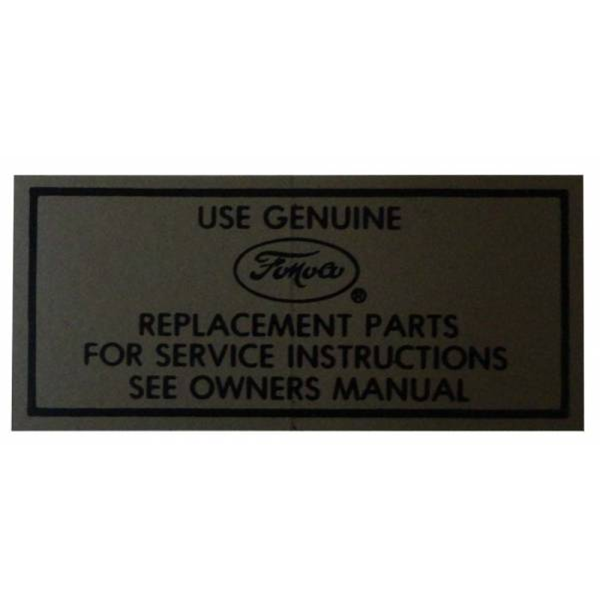 1957-64 Lincoln Restoration Parts Air Cleaner Service Decal - DL0132.