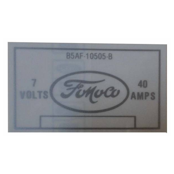 1955 Lincoln Restoration Parts Voltage Regulator Decal - Part #DL0163