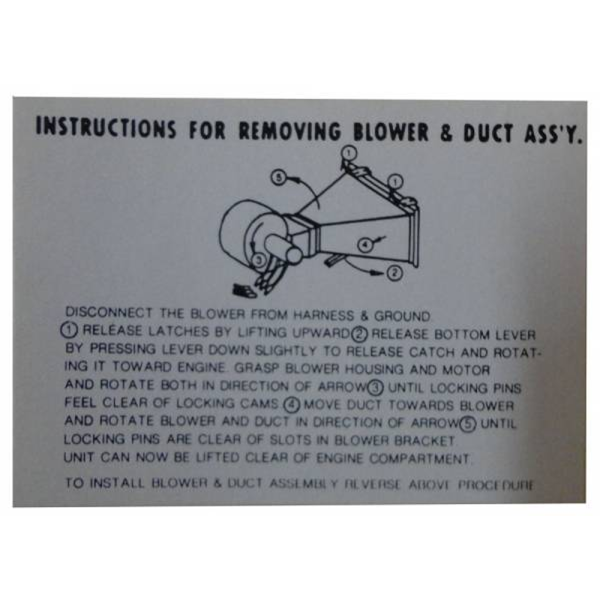 1952-54 Lincoln Restoration Parts Heater Instructions Decal - DL0292
