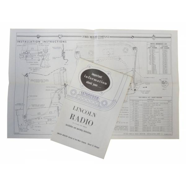1953 Lincoln Restoration Parts Radio Owners Manual - Part #DL0366
