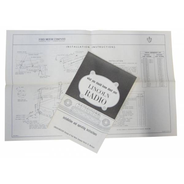 1954 Lincoln Restoration Parts Radio Owners Manual - Part #DL0367