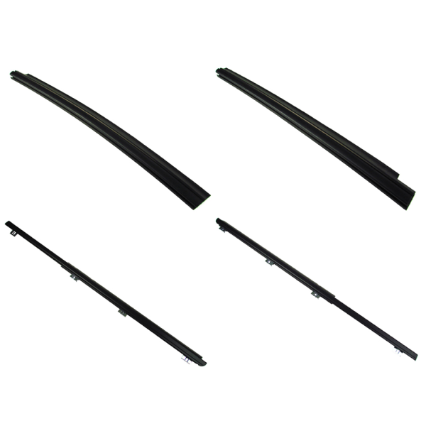 1984-96 Jeep Beltline Weatherstrip - Front Door - Also Called Window Sweeps, Felts Or Fuzzies - 4 Pc. - Part #10-360X.