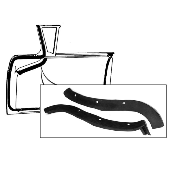 1957-58 Ford & Edsel Restoration Parts Front Door At Belt Inner "Dog Leg" Seals - #B7A-7020580-PR.