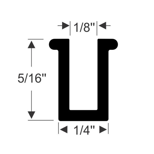 5/16" x 1/4" Dense Rubber Extrusion Seal.