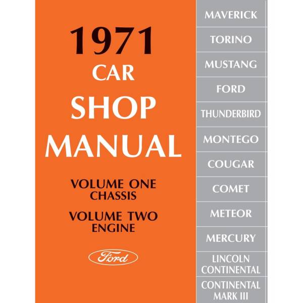 1971 Ford Car Shop Manual 5 Volumes - Part #DPRF-22-71SM.