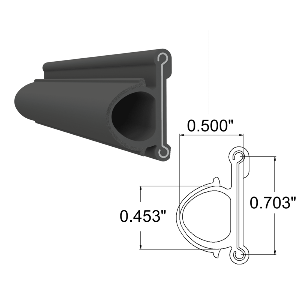 Beltline Weatherstrip - Also Called Window Sweeps, Felts or Fuzzies - Rigid - Inner or Outer - 3/4" Tall 1/2" Wide.