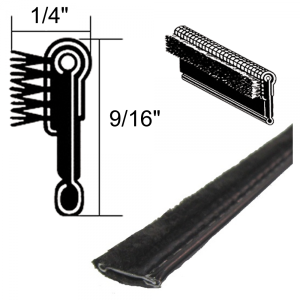 Window Channels & Sweepers / Fuzzies - Window Sweeps / Fuzzies - Rubber The Right Way - Beltline Weatherstrip - Also Called Window Sweeps, Felts or Fuzzies - Flexible - Pair of 4' Strips - Inner or Outer - 9/16" Tall 1/4" Wide