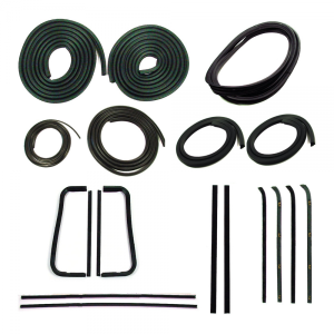 Products - Master Weatherstrip Kit - Rubber The Right Way - Master Weatherstrip Kit - With Chrome Windshield Trim / With Metal Framed Door Glass