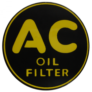 1946 - Decals - Rubber The Right Way - "AC" Oil Filter Decal - 2"