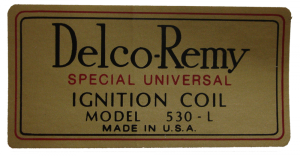 1932 - Decals - Rubber The Right Way - Delco Remy Coil Decal