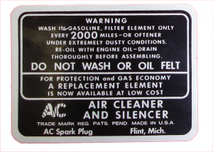 Dry Style Air Cleaner Decal
