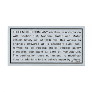 Safety ACT Cert Decal