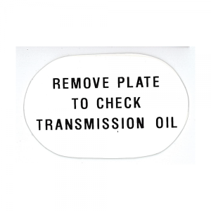 Automatic Transmission Check Plug Decal - In Trunk