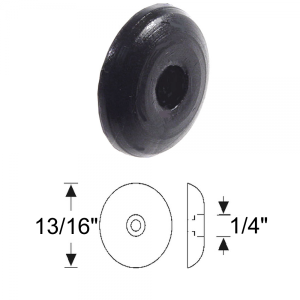 1943 - Door - Rubber The Right Way - Round Bumper - Metal Core - Single Screw Hole At Center
