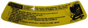 1975 - Decals - Rubber The Right Way - Space Saver Spare Tire Caution Decal