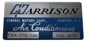 1974 - Decals - Rubber The Right Way - "Harrison" AC Evaporator Box Decal
