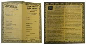 1958 - Manuals & Literature - Rubber The Right Way - Delco Battery Owners Certificate
