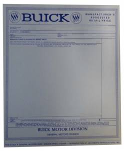 1965 - Manuals & Literature - Rubber The Right Way - New Vehicle Window Price Sheet