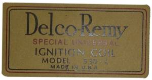 1925 - Decals - Rubber The Right Way - Delco Remy Coil Decal