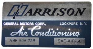 1973 - Decals - Rubber The Right Way - "Harrison" AC Evaporator Box Decal