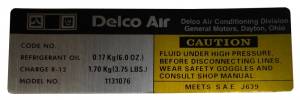 Delco AC Dryer Decal