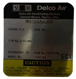 1979 - Decals - Rubber The Right Way - Delco AC Compressor Decal