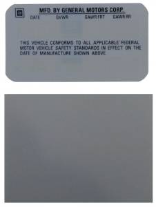 1976 - Decals - Rubber The Right Way - Vehicle Certification Kit