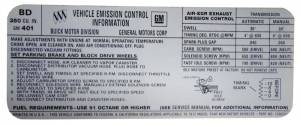 Automatic Transmission Emission Decal - With AC