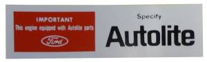 Autolite Parts Air Cleaner Decal