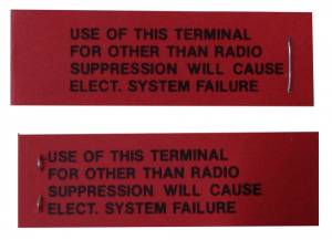 Voltage Regulator Radio Warning Tag