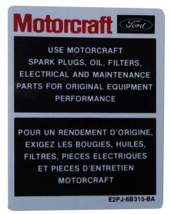 Motorcraft Parts Decal