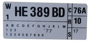 351 Automatic Transmission Engine Code Decal