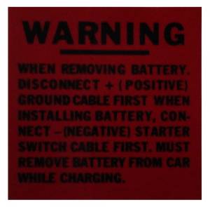 Battery Tray Cover Decal
