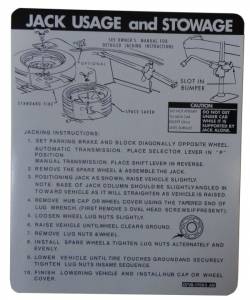 Jack & Space Saver Spare Instructions Decal