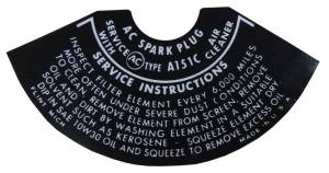 Air Cleaner Service Instructions Decal
