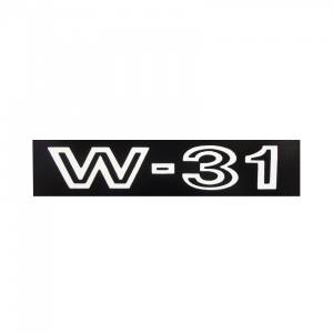 "W-31" Fender Decal (White)