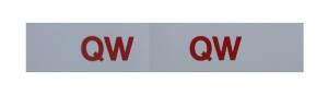 "QW" Engine Code Decal